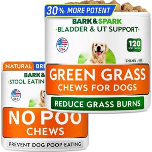 imageNo Poo Chews  Green Grass Dog Chews Bundle  Pee Grass Spot Saver Caused by Dog Urine  Digestive Enzymes ampamp Breath Aid Support  Digestion Supplement Treat
