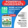 imageBARKampampSPARK Advanced Omega3 Collagen for Dogs  180 Fish ampamp Salmon Oil Treats for Dog Shedding Skin Allergy Chews Itch Relief Hot Spots Treatment  Jointm Skin ampamp Coat Supplement EPAampampDHA Fatty AcidsBacon