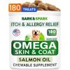 imageBARKampampSPARK Advanced Omega3 Collagen for Dogs  180 Fish ampamp Salmon Oil Treats for Dog Shedding Skin Allergy Chews Itch Relief Hot Spots Treatment  Jointm Skin ampamp Coat Supplement EPAampampDHA Fatty AcidsBacon