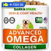 imageBARKampampSPARK Advanced Omega3 Collagen for Dogs  180 Fish ampamp Salmon Oil Treats for Dog Shedding Skin Allergy Chews Itch Relief Hot Spots Treatment  Jointm Skin ampamp Coat Supplement EPAampampDHA Fatty AcidsBacon