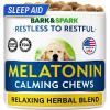imageBARKampampSPARK Advanced Calming Chews for Dogs  Hemp Chew  Melatonin  Anxiety Relief  Sleep Aid  Relaxing Treats  Stress Relief During Fireworks Storms Thunder Barking  Made in USA  60CtMelatonin Chews Sleep Aid