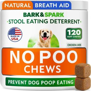 imageNo Poo Chews for Dogs  Coprophagia ampamp Stool Eating Deterrent with Probiotics Digestive Enzymes ampamp Breath Aid Support  Stop Dog Poop Eating  Made in USA  120Ct120Ct