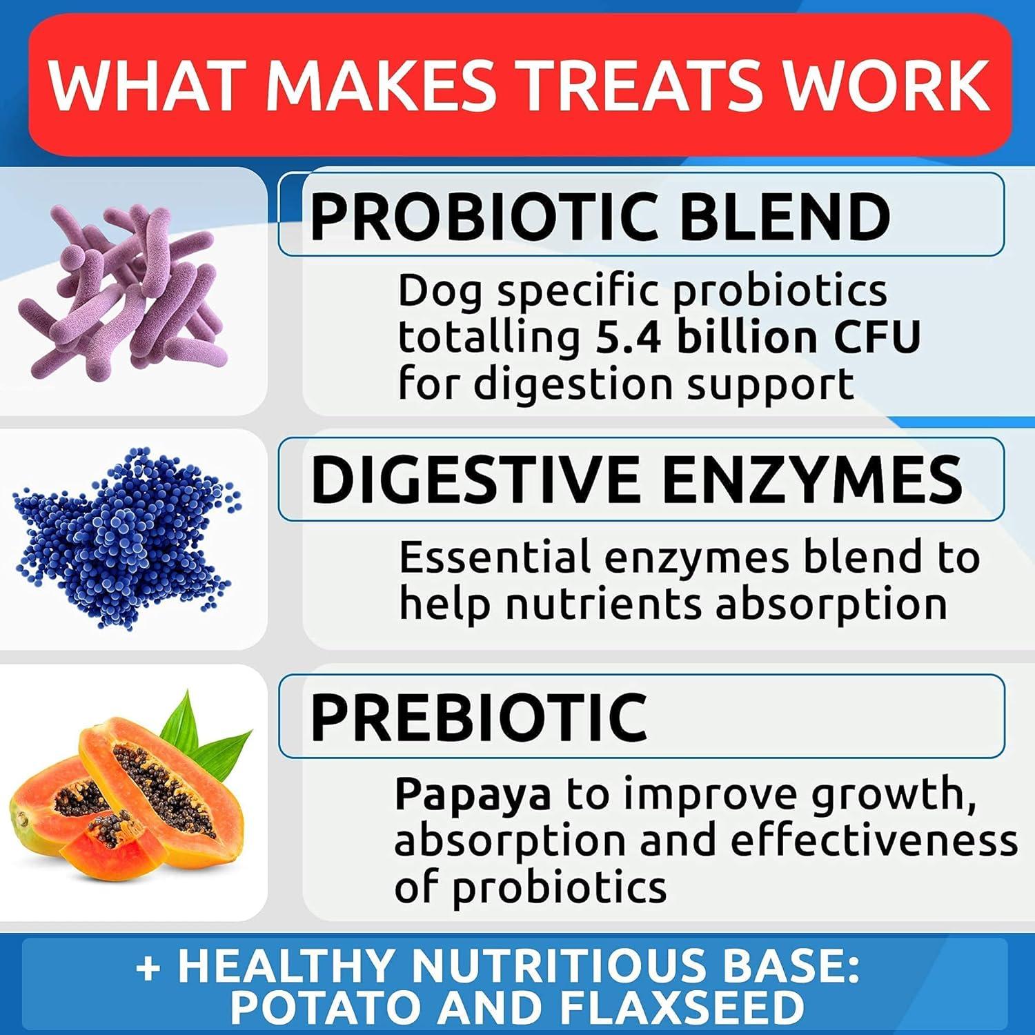 imageDog Probiotics Chews  AllNatural Grass Treatment for Dog Urine  Gas Diarrhea Allergy Constipation Upset Stomach Relief  Grass Saving for Dogs  Pee Lawn Repair  Dog Urine Neutralizer