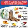 image:imageBARKampSPARK Omega 3  Fish Oil for Dogs  Skin Allergy Chews Itch Relief Hot Spots Treatment  Fish Oil Liquid Supplement for Pets EPADHA Fatty Acids Skin amp Coat Support  Bundle 180 Ct  16 Oz180 Ct  ALLERItch Salmon