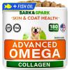 image:imageBARKampSPARK Omega 3  Fish Oil for Dogs  Skin Allergy Chews Itch Relief Hot Spots Treatment  Fish Oil Liquid Supplement for Pets EPADHA Fatty Acids Skin amp Coat Support  Bundle 180 Ct  16 Oz180 Ct  Adv Omega3  Collagen