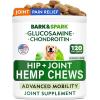 image:imageBARKampSPARK Advanced Calming Chews for Dogs  Separation Anxiety Relief for Dogs wHemp Oil  Melatonin  Relief During Fireworks Storms  Aggressive Behavior Barking Stress Aid  90ChewsHemp Hip Joint Pain  Mobility