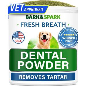 image:imageBARKampSPARK Dog Teeth Cleaning Powder amp Breath Freshener Dental Powder Cleaner for Bright Dog Teeth Plaque and Tartar Advanced Remover for Dogs Pet Oral Care with Bright Pro Formula  30 Servings30 Count Powder