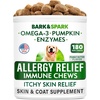 image:imageBARKampSPARK Dog Allergy Relief Soft Chews for Skin Health amp Seasonal Allergies  AntiItch Supplement wOmega3 Quercetin amp Bromelain Immune Treats for Dry Skin amp Hot Spots  Chicken Liver  180ctPeanut Butter