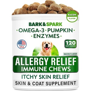 image:imageBARKampSPARK Dog Allergy Relief Soft Chews for Skin Health amp Seasonal Allergies  AntiItch Supplement wOmega3 Quercetin amp Bromelain Immune Treats for Dry Skin amp Hot Spots  Chicken Liver  180ctBacon