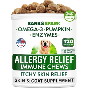 image:imageBARKampSPARK Dog Allergy Relief Soft Chews for Skin Health amp Seasonal Allergies  AntiItch Supplement wOmega3 Quercetin amp Bromelain Immune Treats for Dry Skin amp Hot Spots  Chicken Liver  180ctPeanut Butter