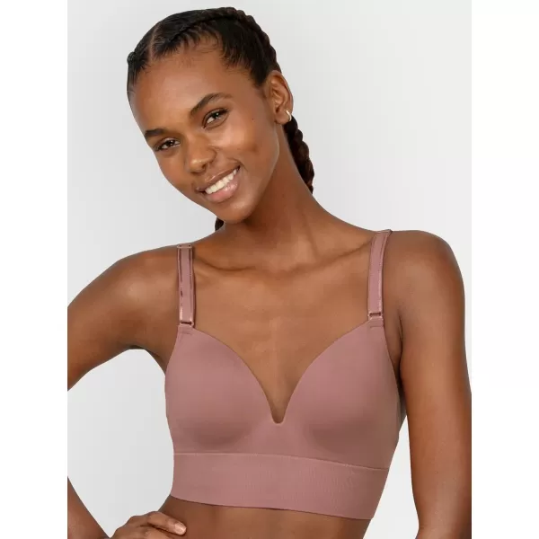 Fruit of the Loom A Fresh Collection Confidence Booster 2 Pack Womens Seamless Push Up Bras for Lifted ComfortPremium PlumBlack Hue