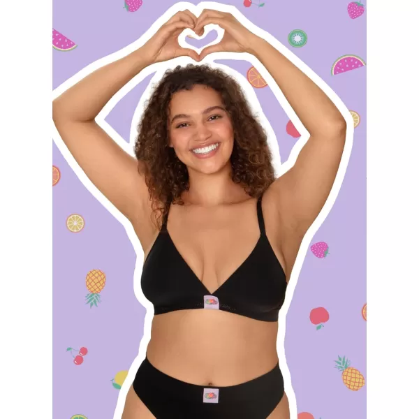 Fruit of the Loom A Fresh Collection FOMO Free 2Pack Womens Triangle Bralettes  Modern Comfort ampamp Sleek DesignPremium PlumBlack Hue