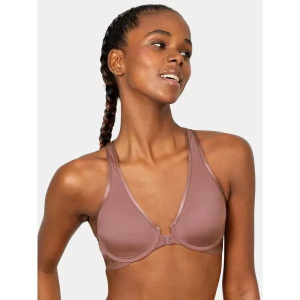 Fruit of the Loom A Fresh Collection Game Changer 2Pack Front ampamp Back Closure Racerback Bras and Comfort for WomenPremium PlumBlack Hue