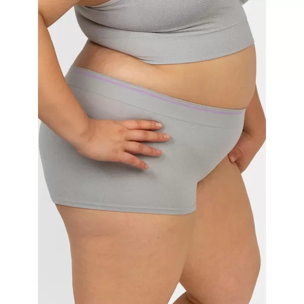 Fruit of the Loom A Fresh Collection Hey Shorty 3Pack Seamless Boyshorts for Womens Everyday ComfortSugar PlumGreyStellar Orchid