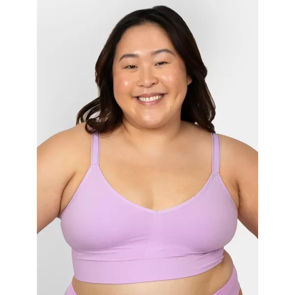 Fruit of the Loom A Fresh Collection So Comfy 2Pack Womens Seamless Bralettes  Your New Everyday EssentialHeather GreyStellar Orchid