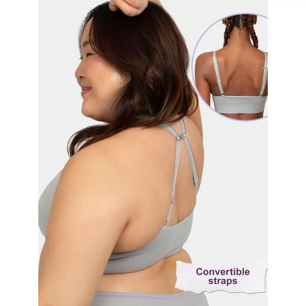 Fruit of the Loom A Fresh Collection So Comfy 2Pack Womens Seamless Bralettes  Your New Everyday EssentialHeather GreyStellar Orchid