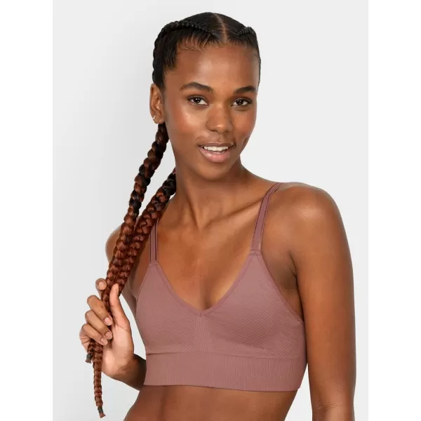 Fruit of the Loom A Fresh Collection So Comfy 2Pack Womens Seamless Bralettes  Your New Everyday EssentialPremium PlumBlack Hue