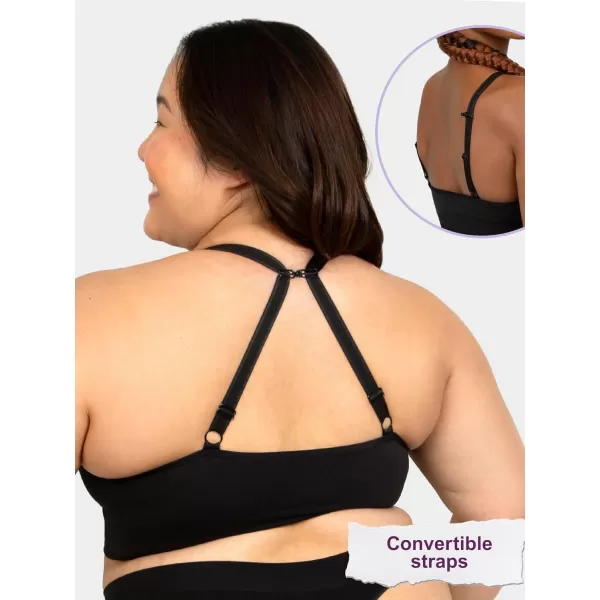 Fruit of the Loom A Fresh Collection So Comfy 2Pack Womens Seamless Bralettes  Your New Everyday EssentialPremium PlumBlack Hue