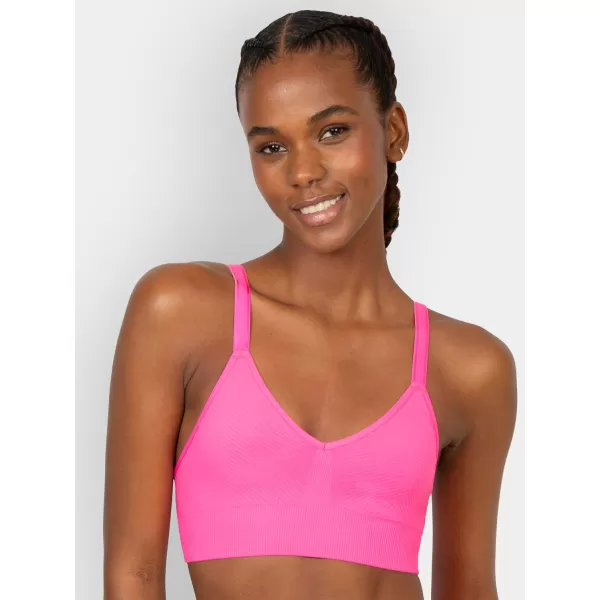 Fruit of the Loom A Fresh Collection So Comfy 2Pack Womens Seamless Bralettes  Your New Everyday EssentialSugar PlumBlack Hue