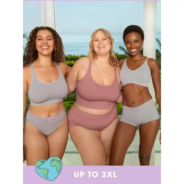 Fruit of the Loom A Fresh Collection So Sporty 2Pack Womens Seamless Racerback Croptop BrasHeather GreyStellar Orchid