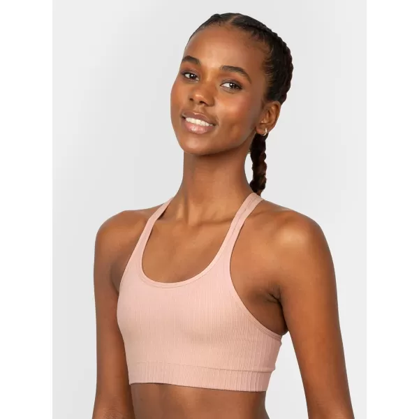 Fruit of the Loom A Fresh Collection So Sporty 2Pack Womens Seamless Racerback Croptop BrasRose ShadowBlack Hue