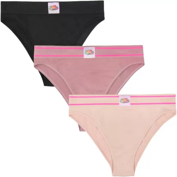 A Fresh Collection Riding High Seamless Bikini Panty 3 PackPremium PlumRose ShadowBlack