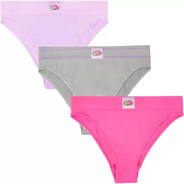 A Fresh Collection Riding High Seamless Bikini Panty 3 PackSugar PlumGreyStellar Orchid