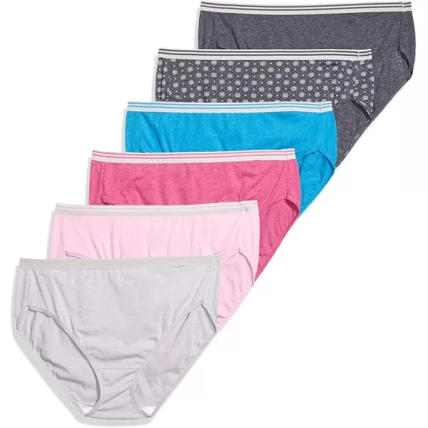 Fruit of the Loom womens Plus Size Underwear Fit for Me Designed to Fit Your CurvesHi Cut  Cotton  Assorted