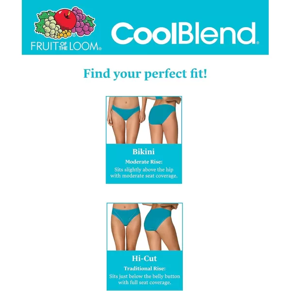 Fruit of the Loom Womens Breathable Underwear Moisture Wicking Keeps You Cool ampamp Comfortable Available in Plus SizeCoolblend  Bikini  4 Pack  Colors May Vary