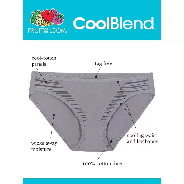 Fruit of the Loom Womens Breathable Underwear Moisture Wicking Keeps You Cool ampamp Comfortable Available in Plus SizeCoolblend  Bikini  4 Pack  Colors May Vary