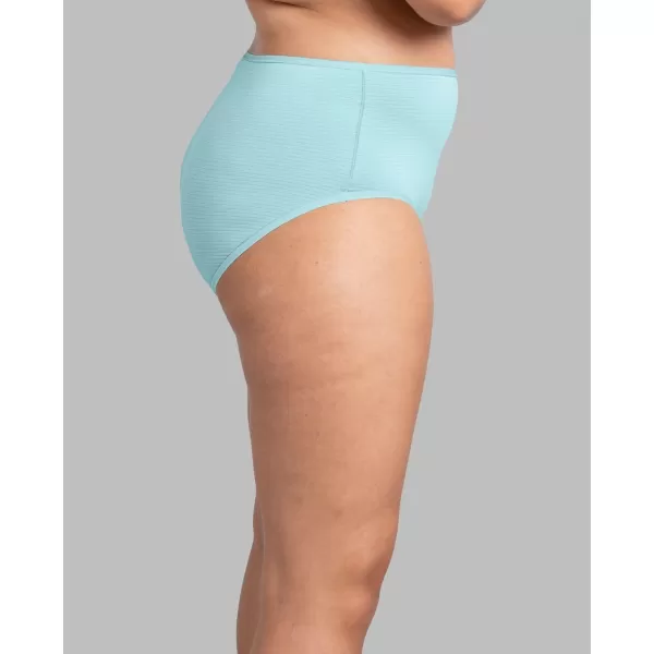 Fruit of the Loom Womens Breathable Underwear Moisture Wicking Keeps You Cool ampamp Comfortable Available in Plus SizeCooling Stripes  Plus Size Brief  6 Pack  Colors May Vary