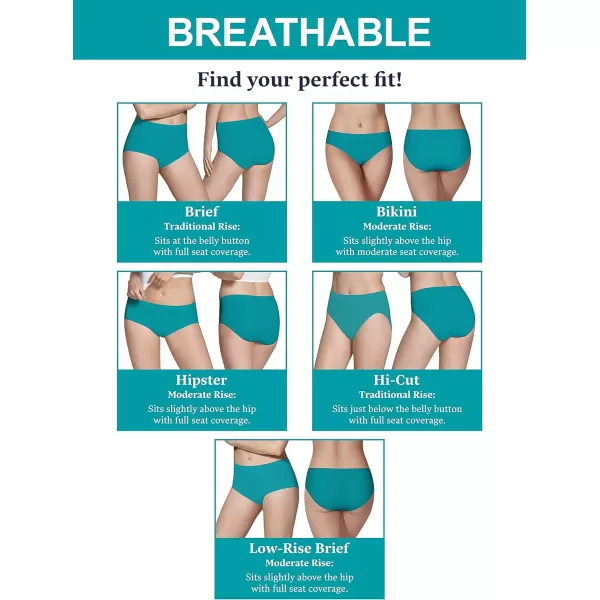 Fruit of the Loom Womens Breathable Underwear Moisture Wicking Keeps You Cool ampamp Comfortable Available in Plus SizeCotton Mesh  Bikini  6 Pack  Colors May Vary