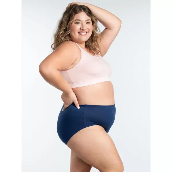 Fruit of the Loom Womens Breathable Underwear Moisture Wicking Keeps You Cool ampamp Comfortable Available in Plus SizeCotton Mesh  Plus Size Brief  10 Pack  PinkCreamBlue