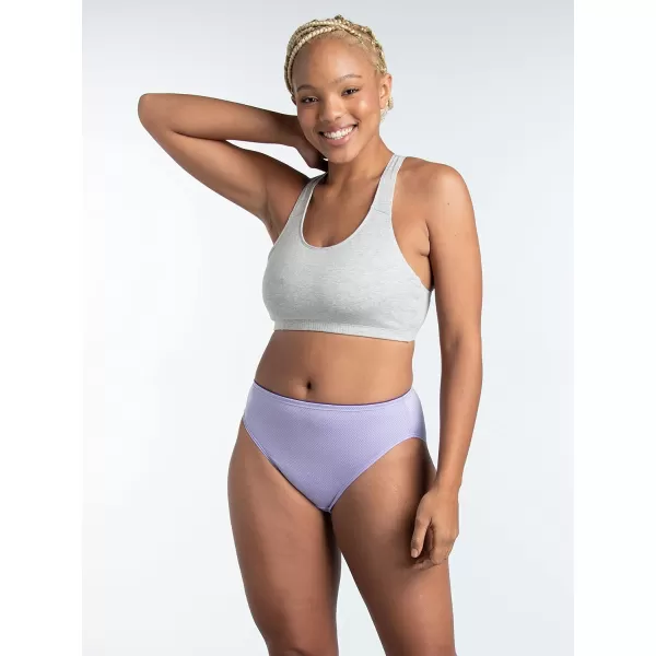 Fruit of the Loom Womens Breathable Underwear Moisture Wicking Keeps You Cool ampamp Comfortable Available in Plus SizeMicro Mesh  Hi Cut  6 Pack  Colors May Vary