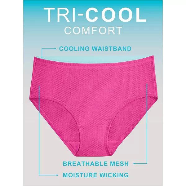 Fruit of the Loom Womens Breathable Underwear Moisture Wicking Keeps You Cool ampamp Comfortable Available in Plus SizeMicro Mesh  Hi Cut  6 Pack  Colors May Vary