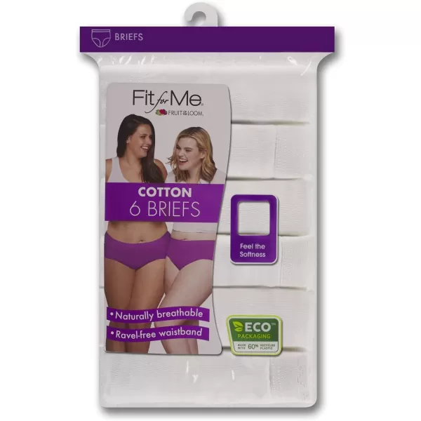 Fruit of the Loom Womens Plus Size Underwear Designed to Fit Your CurvesBrief  Cotton  White