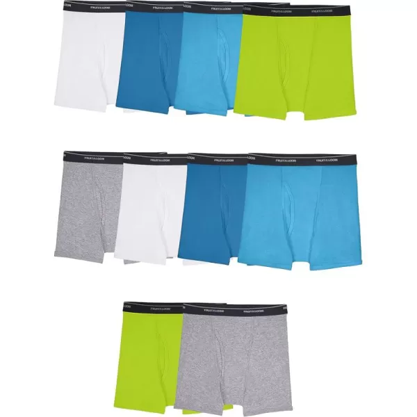 Fruit of the Loom Boys and Toddler Boxer Briefs Tag Free ampamp Breathable Underwear Assorted Color Multipacks10 Pack  Assorted Colors