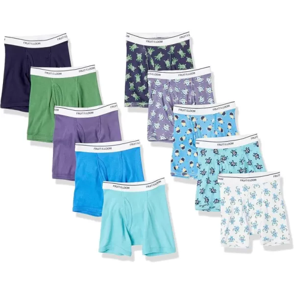 Fruit of the Loom Boys and Toddler Boxer Briefs Tag Free ampamp Breathable Underwear Assorted Color Multipacks10 Pack  Assorted Prints