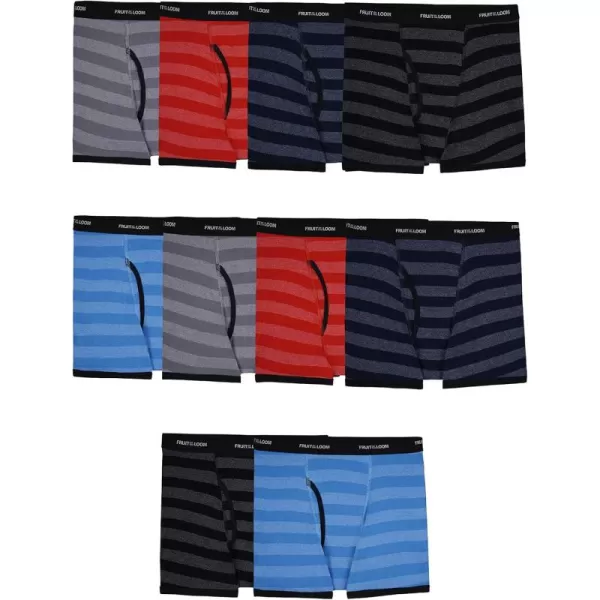 Fruit of the Loom Boys and Toddler Boxer Briefs Tag Free ampamp Breathable Underwear Assorted Color Multipacks10 Pack  Assorted Stripes