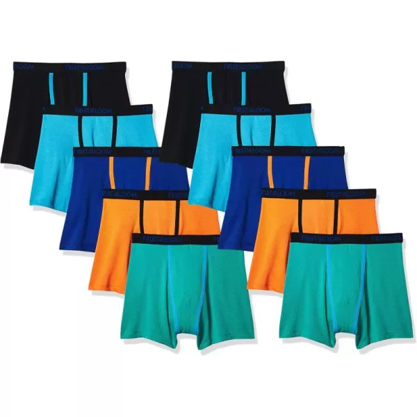 Fruit of the Loom Boys and Toddler Boxer Briefs Tag Free ampamp Breathable Underwear Assorted Color Multipacks10 Pack  Breathable Micro Mesh