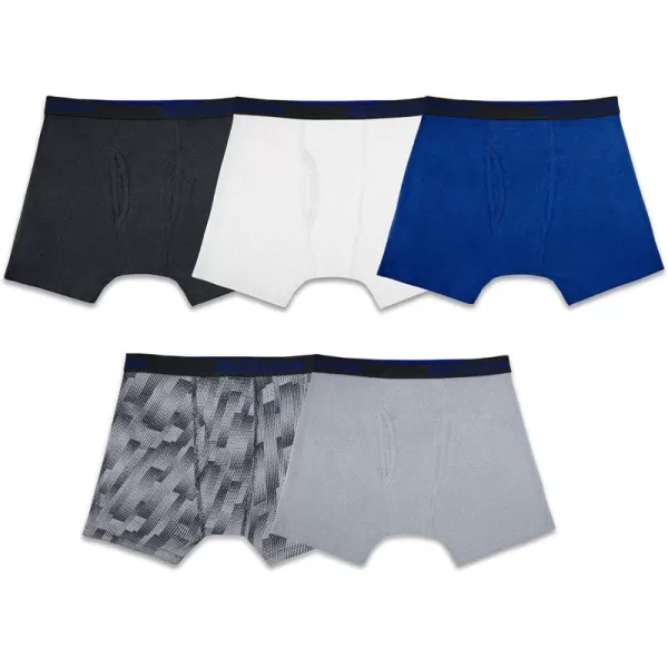 Fruit of the Loom Boys and Toddler Boxer Briefs Tag Free ampamp Breathable Underwear Assorted Color Multipacks5 Pack  Breathable Cotton Mesh