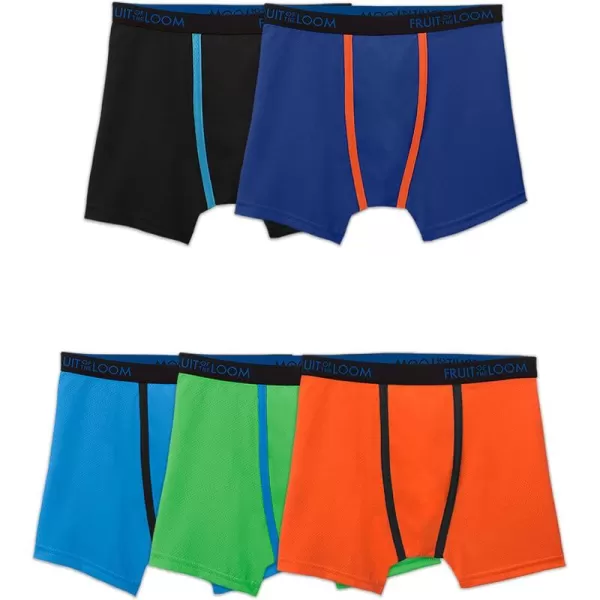 Fruit of the Loom Boys and Toddler Boxer Briefs Tag Free ampamp Breathable Underwear Assorted Color Multipacks5 Pack  Breathable Micro Mesh