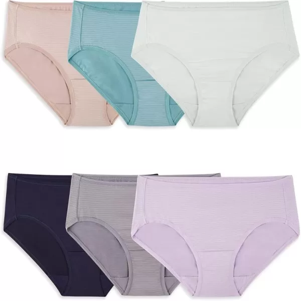 Fruit of the Loom Womens Breathable Underwear Moisture Wicking Keeps You Cool ampamp Comfortable Available in Plus SizeCooling Stripes  Hipster  6 Pack  Colors May Vary