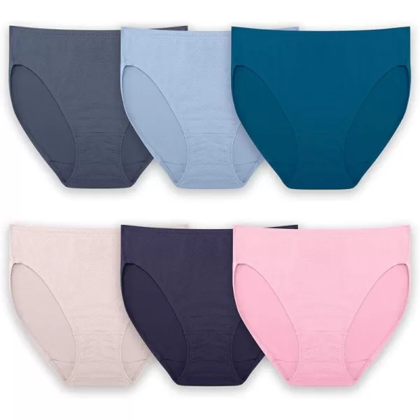 Fruit of the Loom Womens Breathable Underwear Moisture Wicking Keeps You Cool ampamp Comfortable Available in Plus SizeMicro Mesh  Hi Cut  6 Pack  Colors May Vary