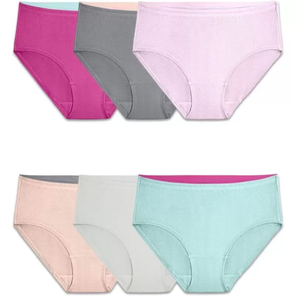 Fruit of the Loom Womens Breathable Underwear Moisture Wicking Keeps You Cool ampamp Comfortable Available in Plus SizeMicro Mesh  Low Rise Brief  6 Pack  Colors May Vary