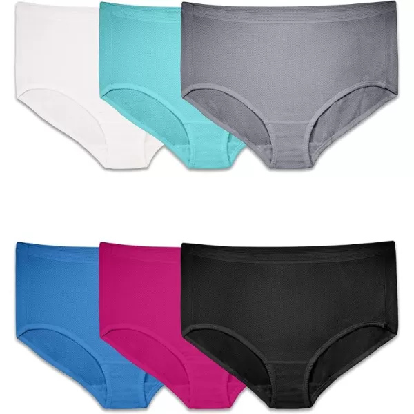 Fruit of the Loom Womens Plus Size Underwear Designed to Fit Your CurvesBrief  Breathable Micro Mesh  Assorted