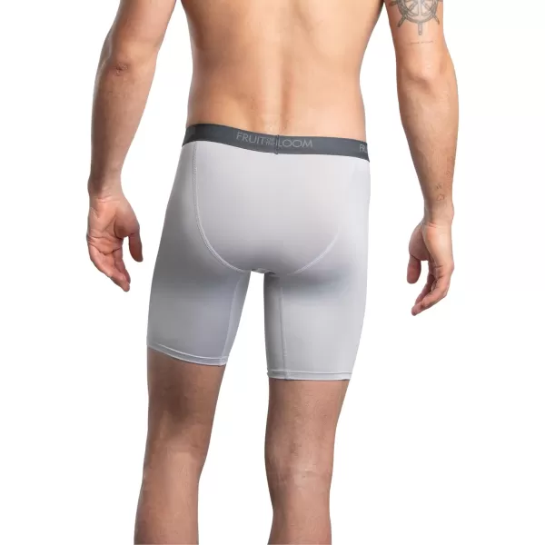 Fruit of the Loom Mens Micro Stretch Boxer Briefs Designed to Move with You Lightweight ampamp Moisture WickingLong Leg  6 Pack  Assorted Colors