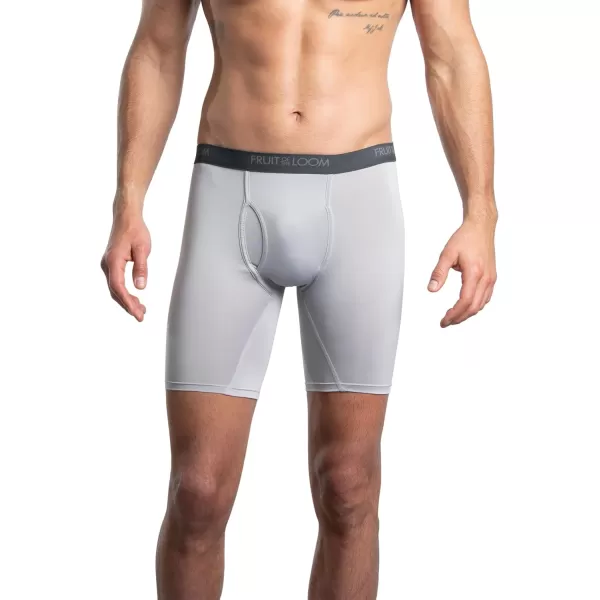 Fruit of the Loom Mens Micro Stretch Boxer Briefs Designed to Move with You Lightweight ampamp Moisture WickingLong Leg  6 Pack  Assorted Colors