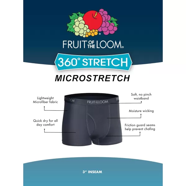 Fruit of the Loom Mens Micro Stretch Boxer Briefs Designed to Move with You Lightweight ampamp Moisture WickingTrunk  5 Pack  BlueGreenBlack