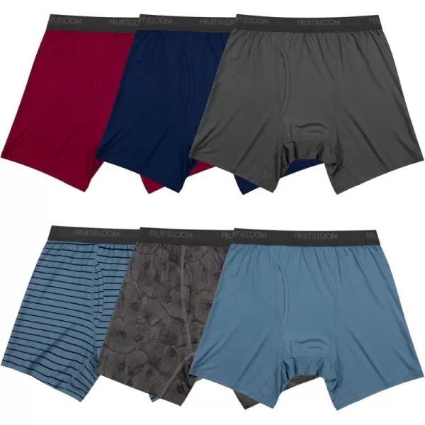 Fruit of the Loom Mens Micro Stretch Boxer Briefs Designed to Move with You Lightweight ampamp Moisture Wicking6 Pack  Assorted Colors